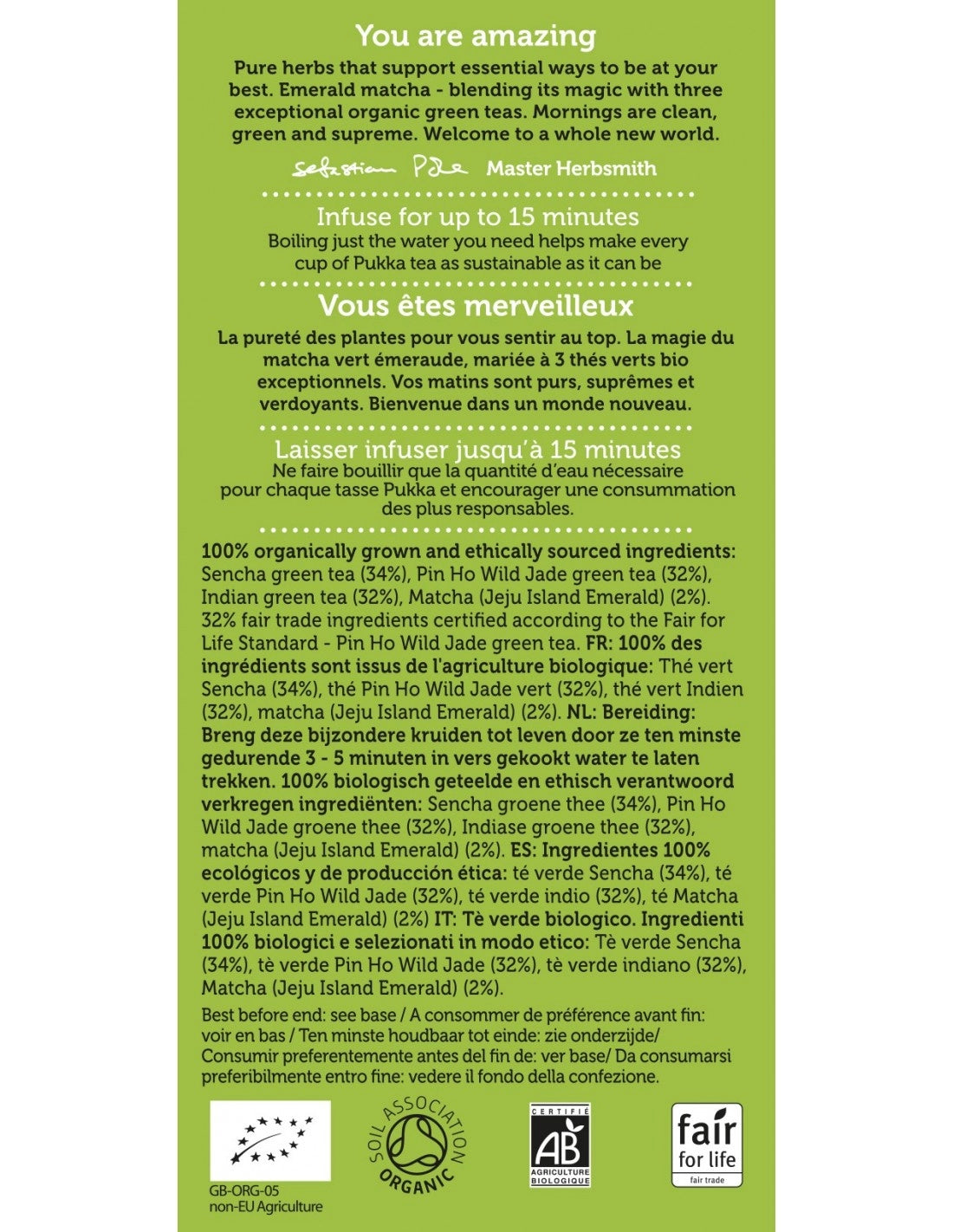 PUKKA SUPRÊME VERT MATCHA